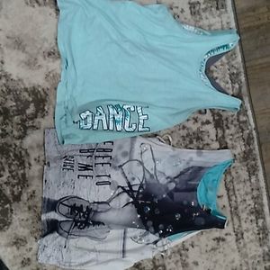 Set of 2 built in bra athletic justice tank tops